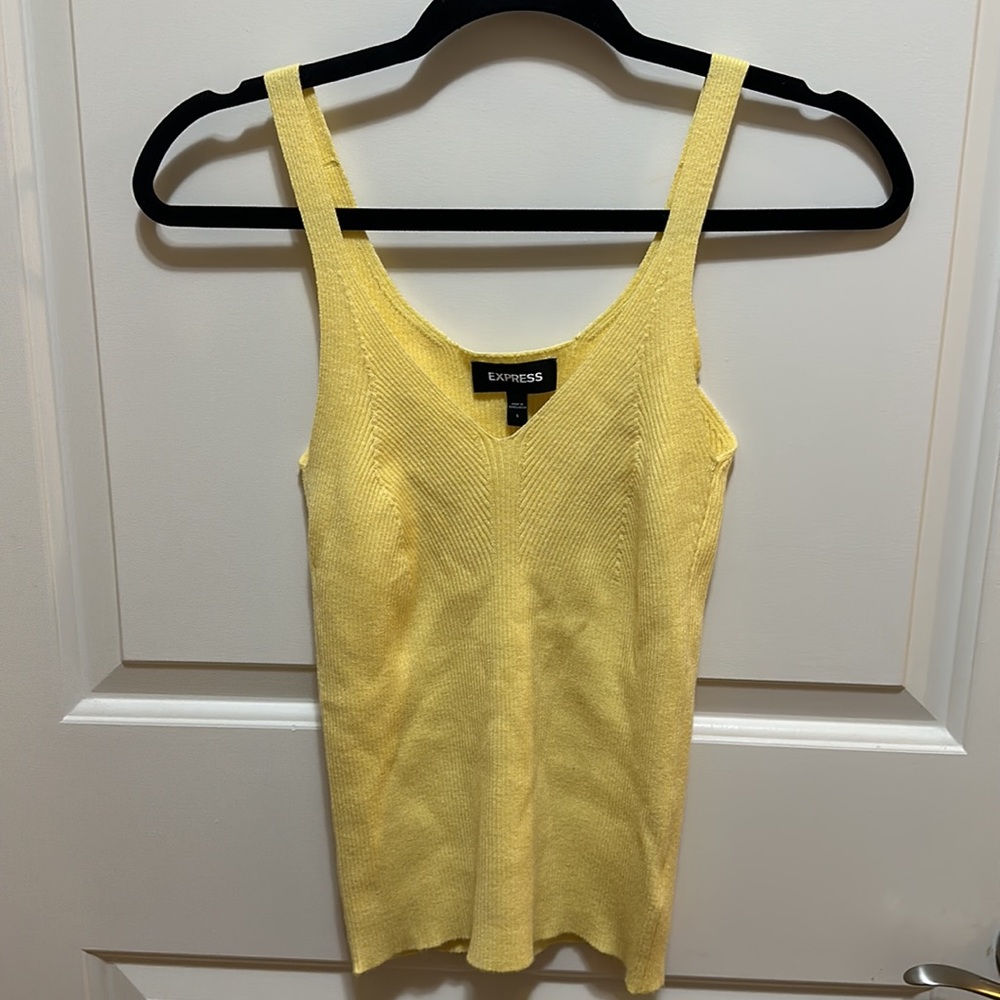 Express yellow knit tank top